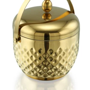 APPLE ICE BUCKET, DIAMOND DESIGN PVD GOLD