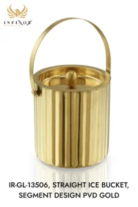 STRAIGHT ICE BUCKET, SEGMENT DESIGN PVD GOLD