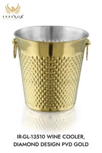 WINE COOLER, DIAMOND DESIGN PVD GOLD