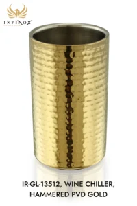 WINE CHILLER, HAMMERED PVD GOLD
